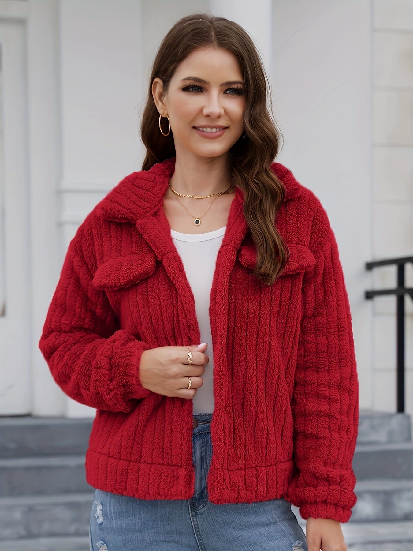 Women's Winter Thermal Coat Solid Long Sleeve Jacket Coat