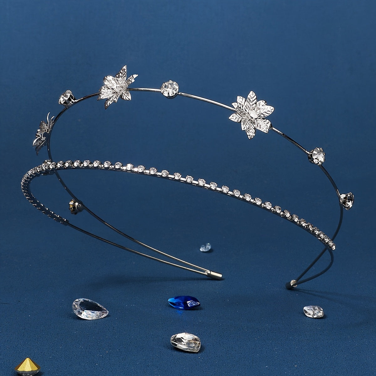 Crystal Bridal Tiaras Crown For Women Zircon Bridal Crown Silvery