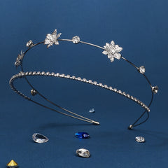 Crystal Bridal Tiaras Crown For Women Zircon Bridal Crown Silvery