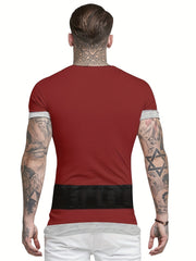 Christmas Funny Graphic Print T shirt Men's Casual Street Style Stretch