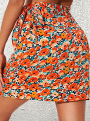 Floral Print Wrap Skirt Casual Skirt Women's Clothing