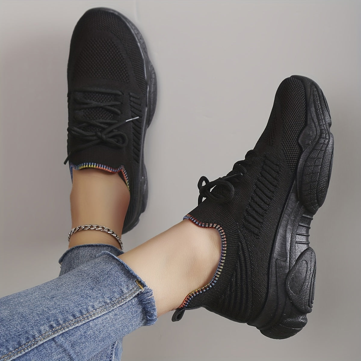 Women's Chunky Sneakers Breathable Low Top Running Trainers