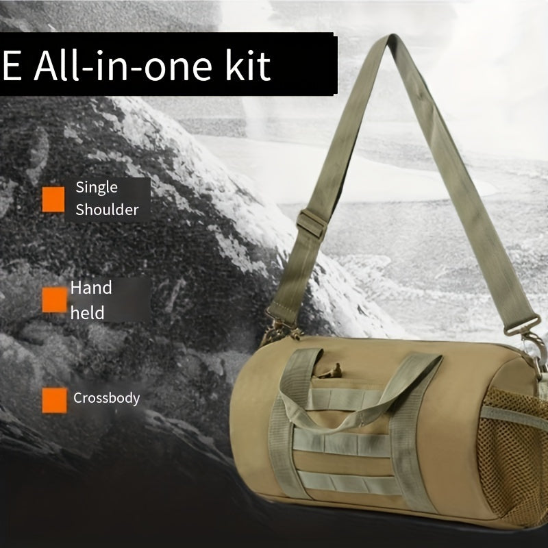 Camouflage Round Barrel Duffel Bag for Camping Travel