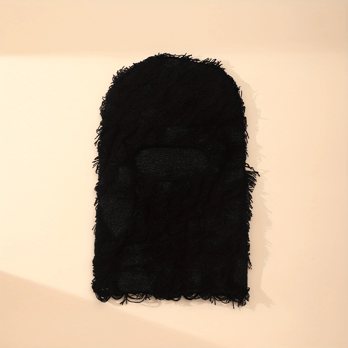 Hip Hop Distressed Tassel Ski Mask Y2K Windproof Neck Warmer