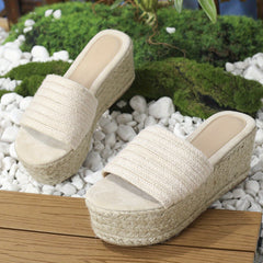 Women's Espadrille Platform Sandals Noho Style High Heel Slip On Shoes