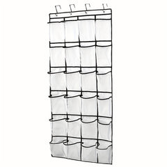 24 Grid Large Transparent Door Shoe Rack with Crystal Pocket, Wardrobe Hangers