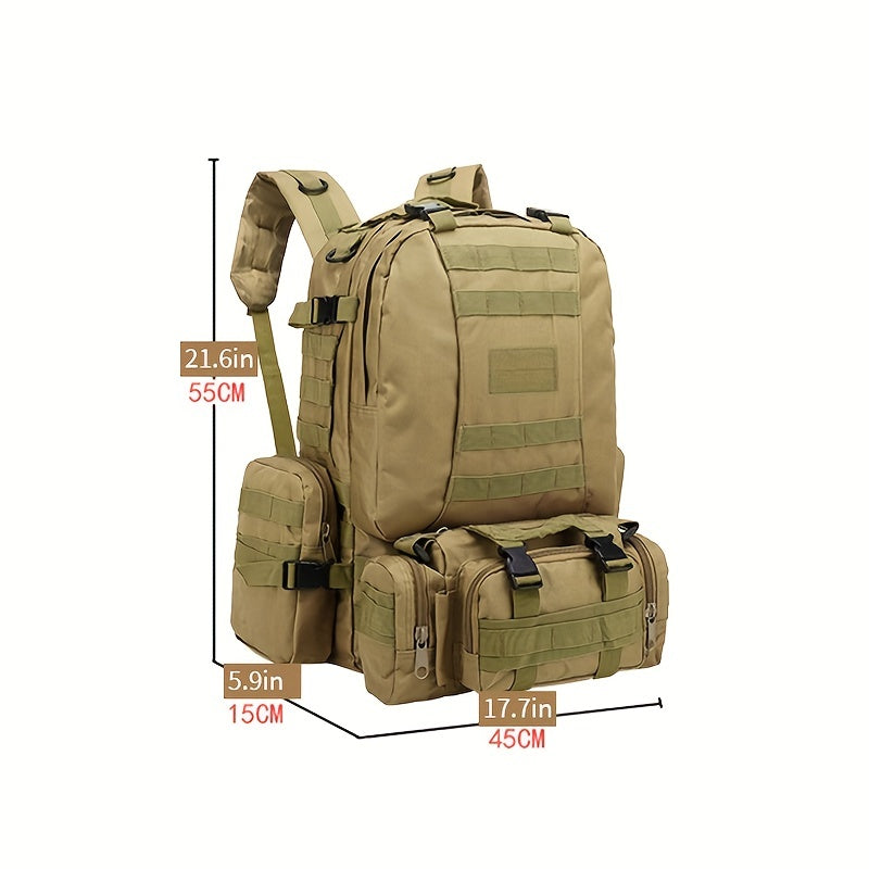 55L Camo Tactical Backpack for Camping Hiking Travel