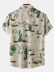 Men's Graphic Printed Casual Short Sleeve Shirt