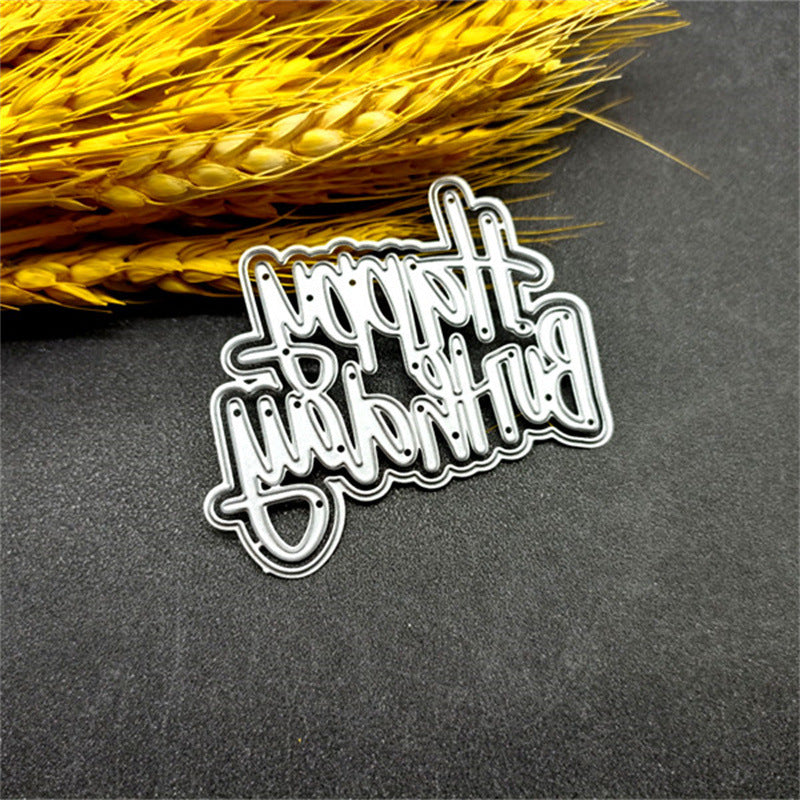 1pc Happy Birthday Cutting Dies DIY Metal Carbon Steel Mold