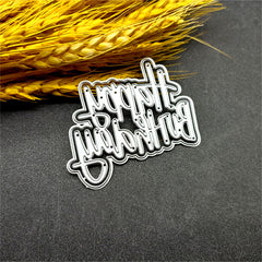 1pc Happy Birthday Cutting Dies DIY Metal Carbon Steel Mold