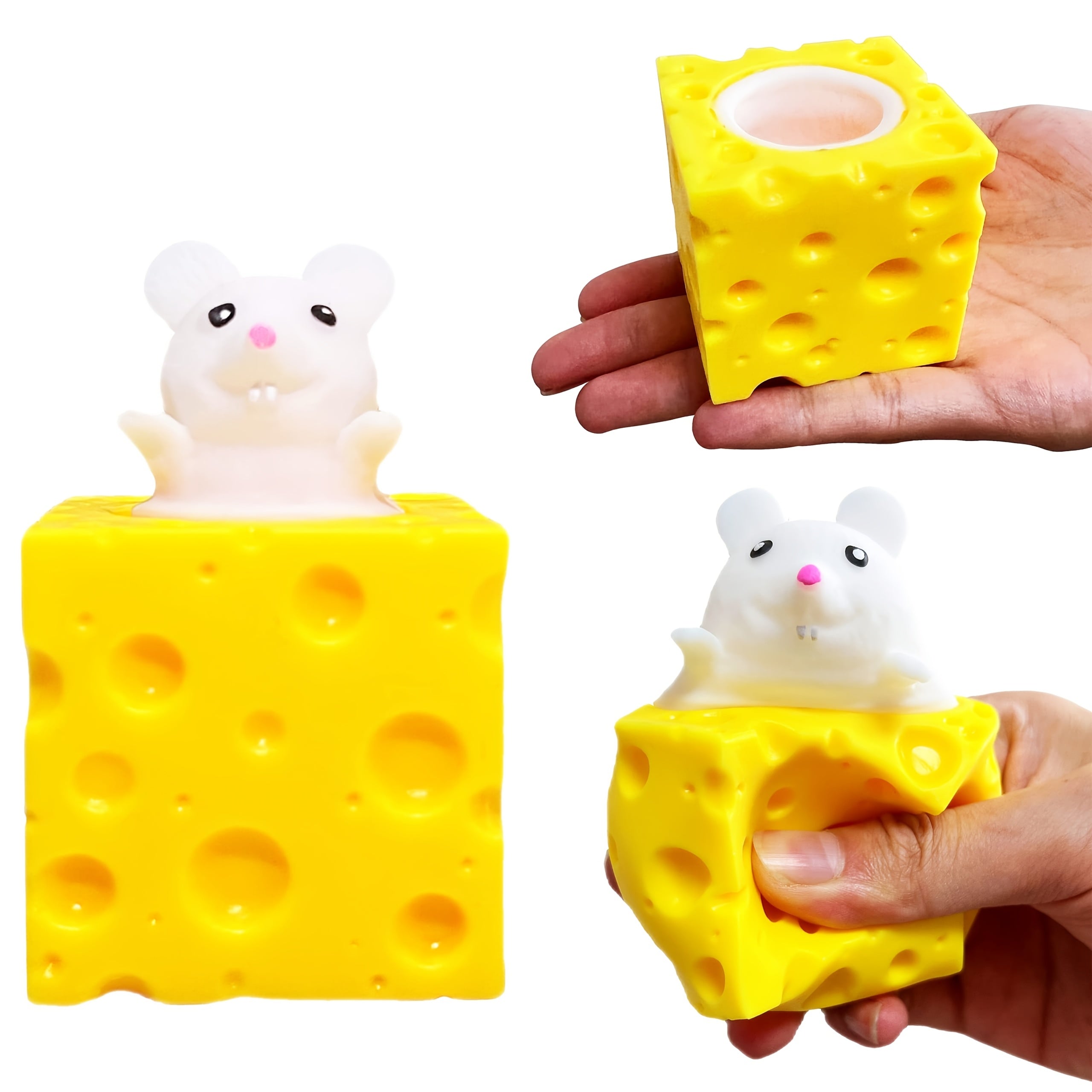 4 Pcs Squeeze Mouse Cheese Toy - Fun Kids' Birthday Gift