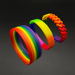 Rainbow Sports Silicone Bracelet Stretch Rubber Wristband