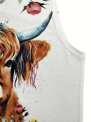 Floral & Cattle Print Tank Top for Women
