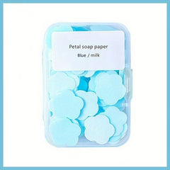 Portable Handwashing Tablets Soap Paper Disposable Travel Mini Petal Box