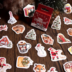 46pcs Christmas Theme Stickers for DIY Hand Account Decoration