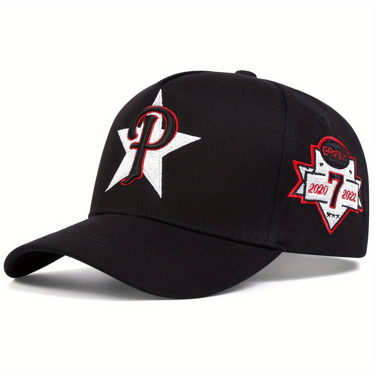 Men's Letter P Embroidered Baseball Cap Outdoor Sun Hat