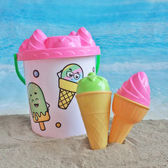 Kids Beach Toy Set: Bucket, Shovel, Ice Cream Molds - Fun Boys & Girls