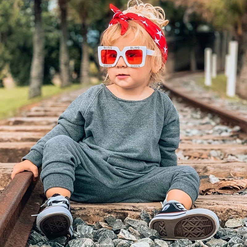 Y2K Square Frame Sunglasses Sun Protection for Holiday Beach Party