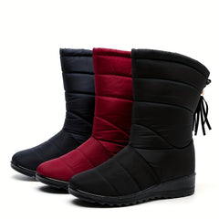 Tassel Decor Round Toe Soft Snow Boots Waterproof Winter Boots