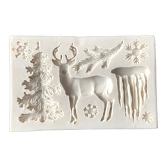 Christmas Elk Silicone Mold 3D Winter Deer Candy Chocolate DIY Baking Tool