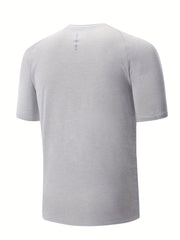 Men's Comfy Sports T-shirt Solid Tee for Fitness Activities