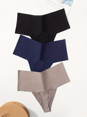 5 Seamless High Waist Thongs Stretchy Intimates Panties Women's Lingerie