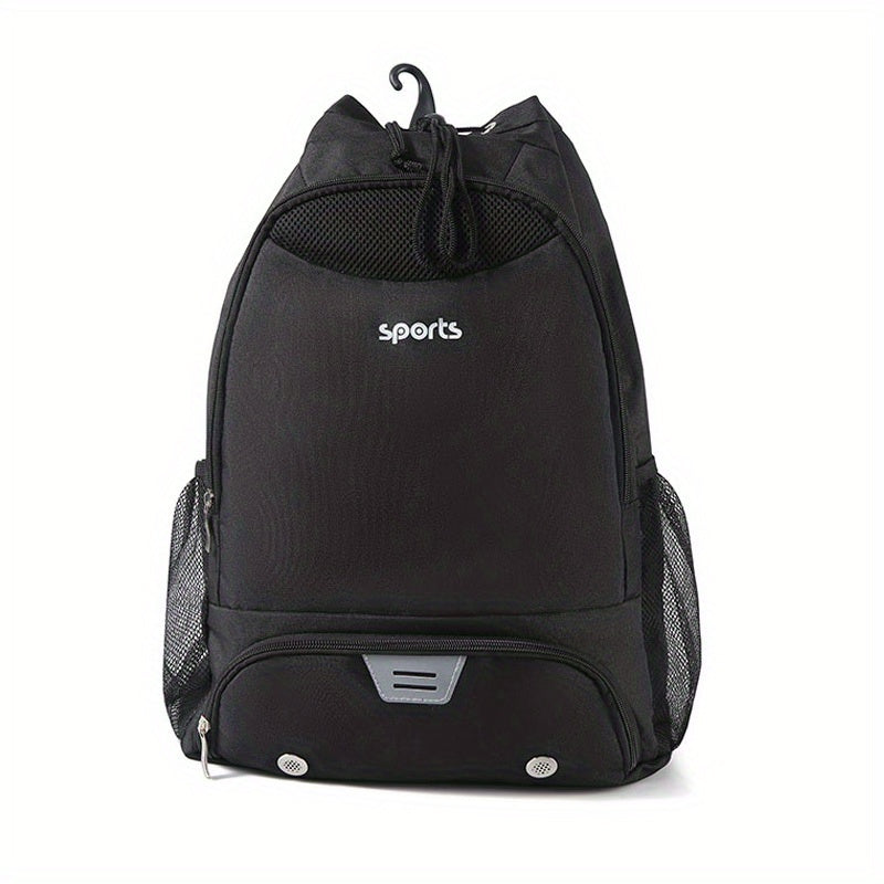 Sports Drawstring Backpack with Wet/Dry Compartments Shoe Storage