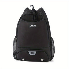 Sports Drawstring Backpack with Wet/Dry Compartments Shoe Storage