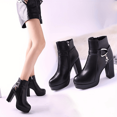 Women's Metallic Decor Platform Ankle Boots
