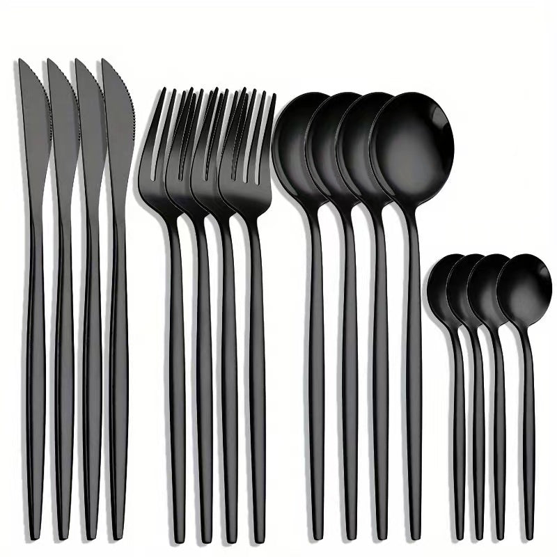 16pcs Stainless Steel Portuguese Tableware Set for 4 Servings