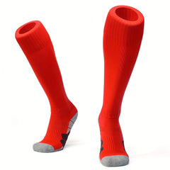 1 Pair Non-slip Nylon Football Socks, Solid Calf Socks
