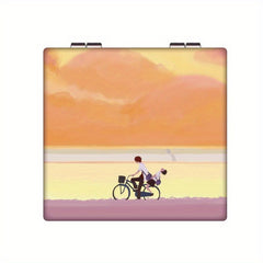 Square Double Side Folding Vanity Mirror Travel Portable Small Mirror