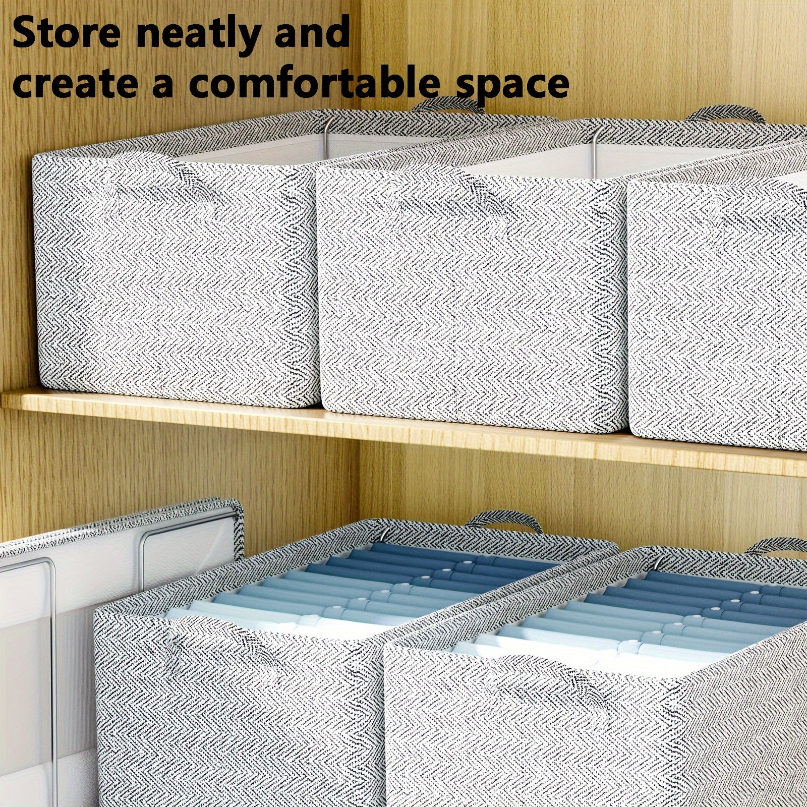 Portable Clothes Storage Drawer Box With Handles & Support Frame