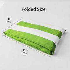 HiTurbo Beach Chair Cover Green Stripe Thin Quick Dry Chaise Lounge Towel