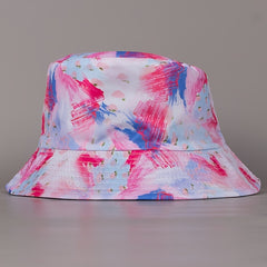 Pink Ink Reversible Bucket Hat Casual Summer Sun Hat