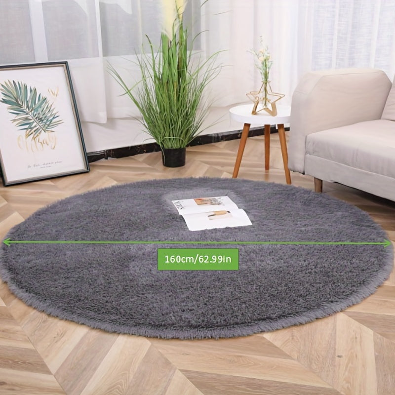 American Style Round Rug Plush PV Velvet Area Rug