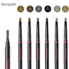 ROMANKY Eyebrow Pencils Double Headed, No Smudge, Beginner Makeup Pencils