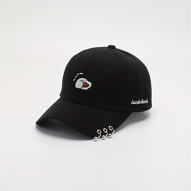 Cartoon Duck Embroidered Baseball Cap for Men & Women