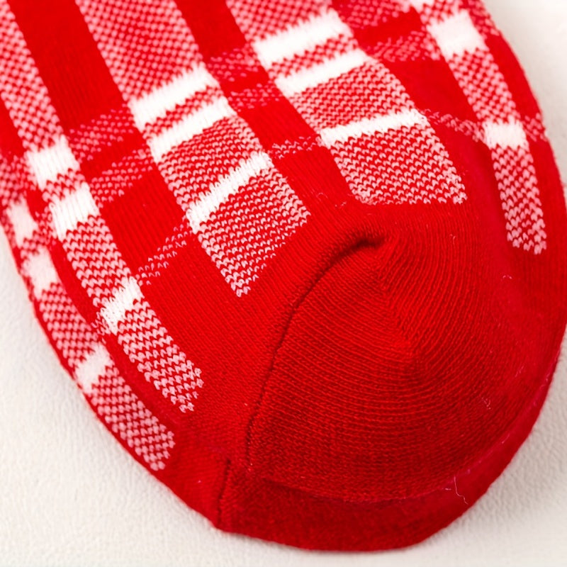 5 Pairs Christmas Graphic Print Mid Tube Women's Socks
