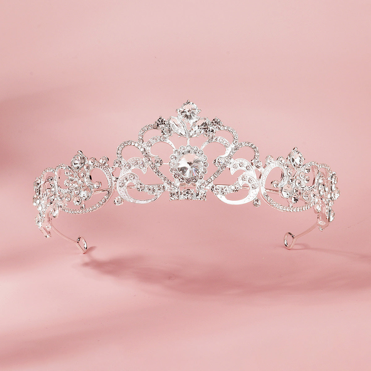 Baroque Rhinestone Tiara Crown for Bridal Princess Women
