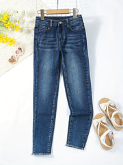 Girls Casual Skinny Slim Fit Denim Long Pants with Pocket Kids Clothing
