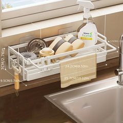 Aluminum Rod Cloth Drainage Rack Kitchen Storage Sink Faucet Wall Hanging