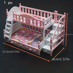Bunk Bed & Princess Bed for Dolls with Accessories