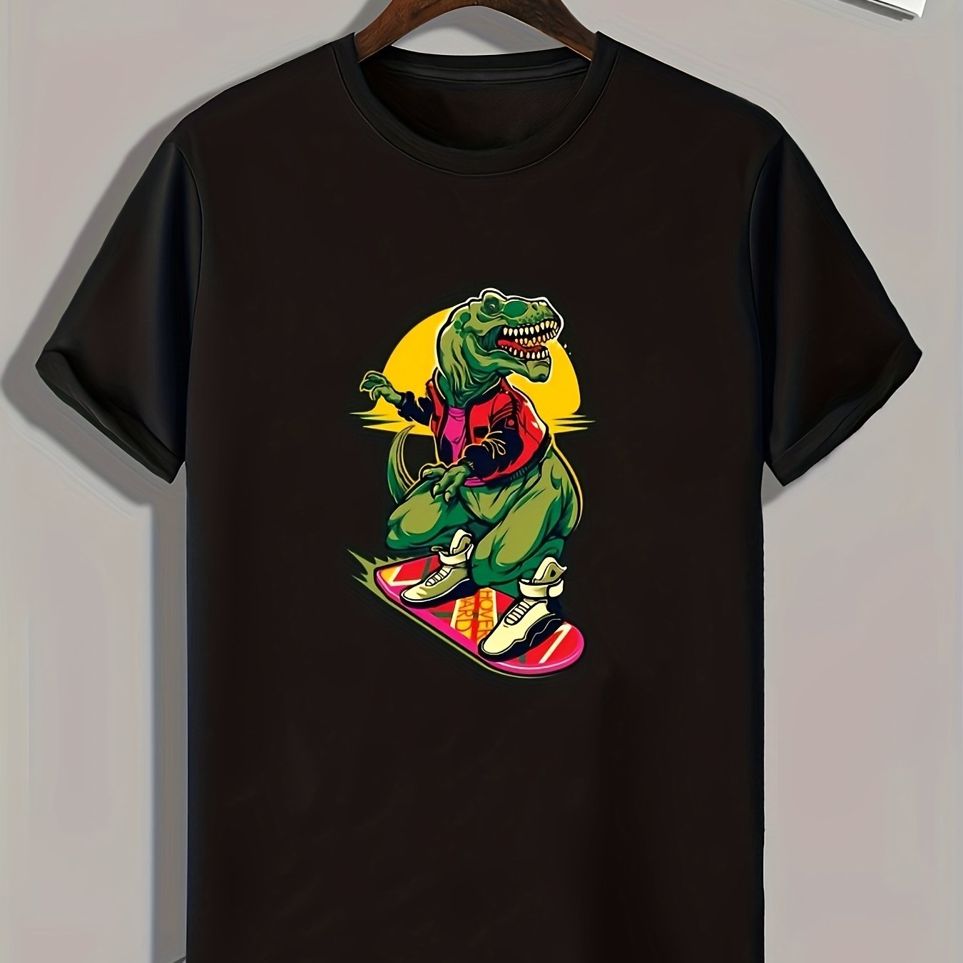 Dinosaur Print Graphic Tee for Men