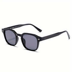Men's Square Frame Sunglasses Rivet Decor Outdoor Glasses UV400