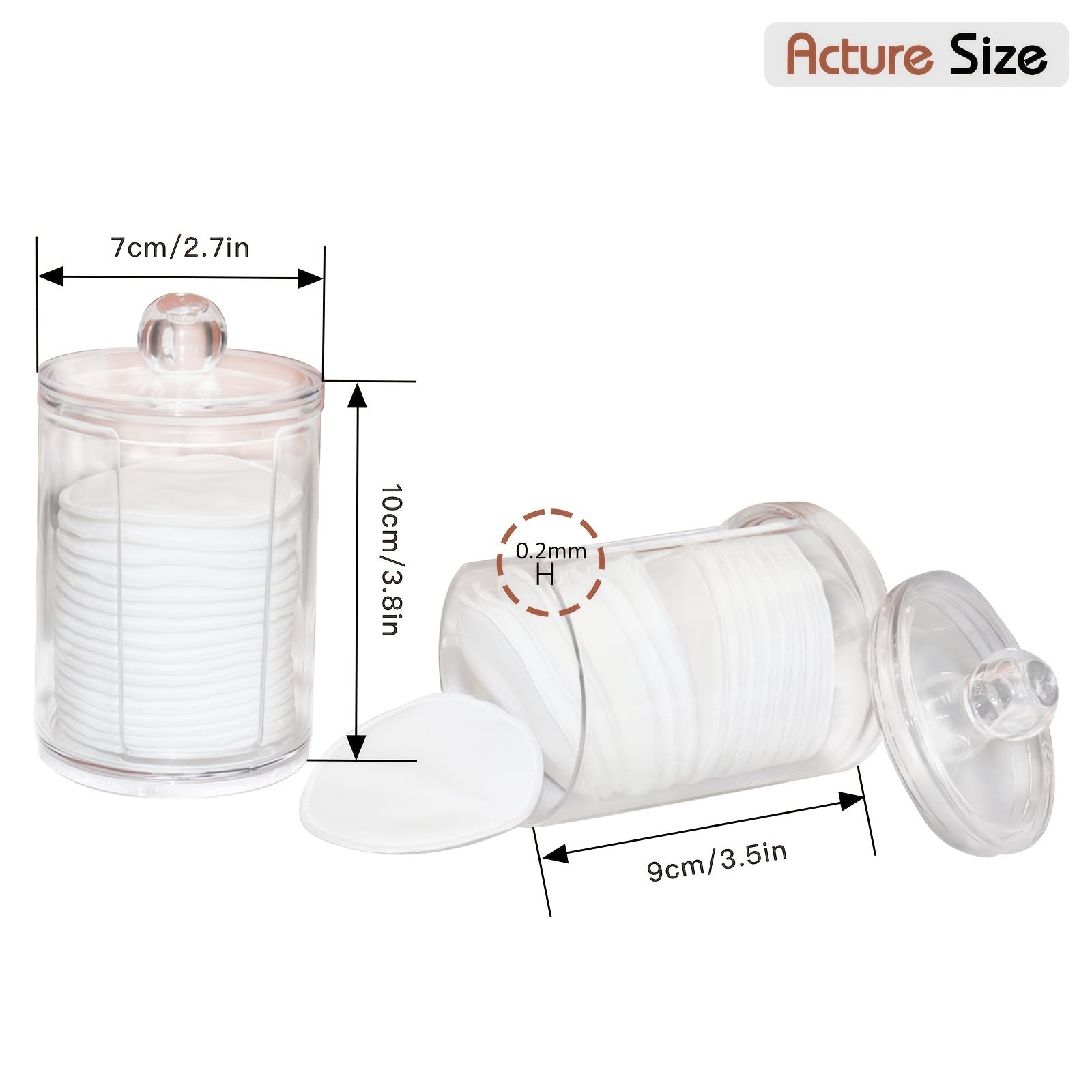 Makeup Pads Storage Rack Acrylic Holder Container with Lid