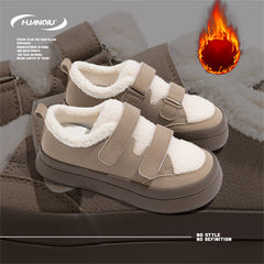 HUANQIU Winter Skate Shoes Fleece Lining Thermal Flats Low Casual Sneakers