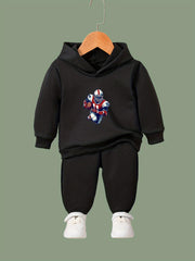 Rugby Player Pattern Long Sleeve Hooded Sweatshirt Girls