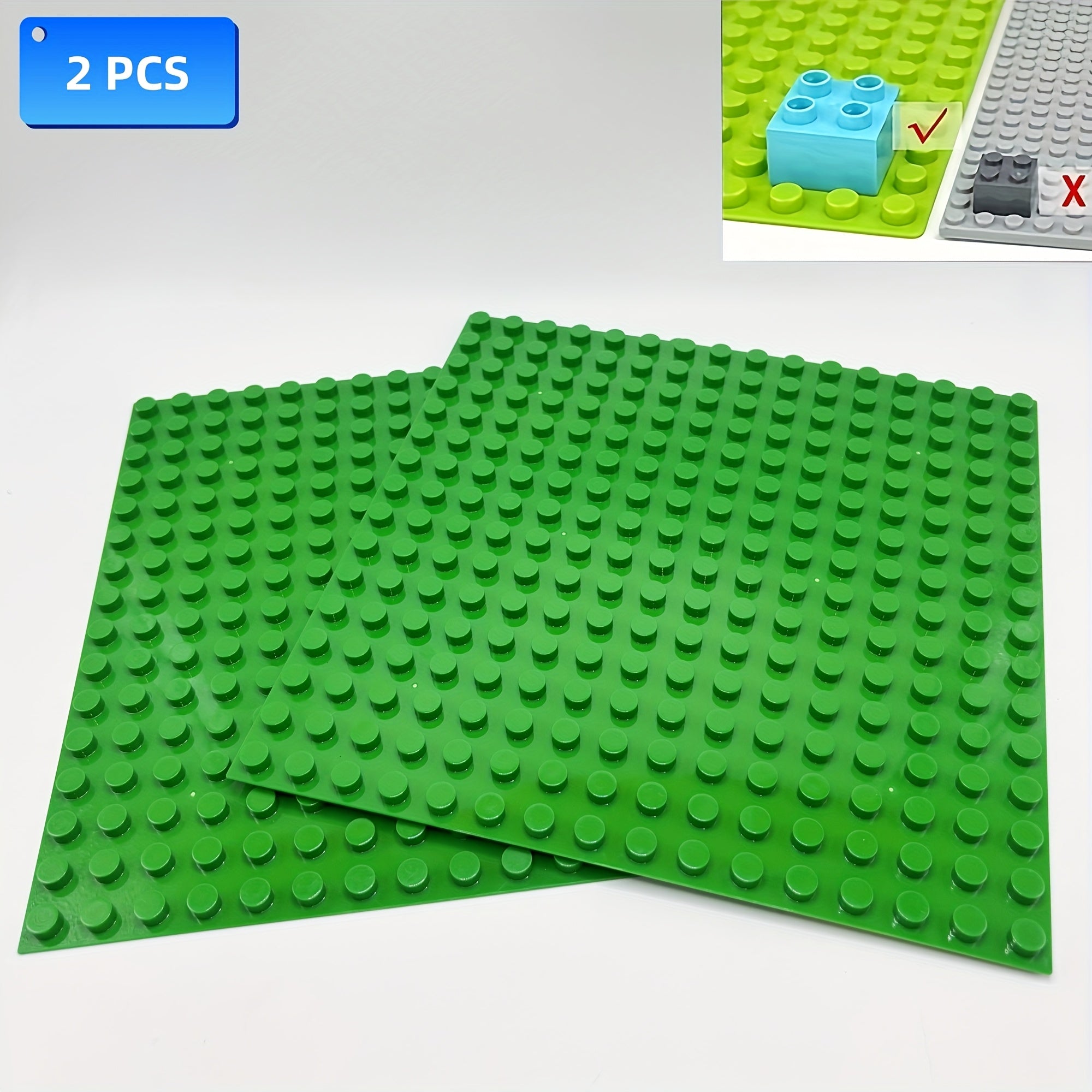 2pcs Large Particle Baseplate 16 x 16 Dot Building Blocks Baseplate