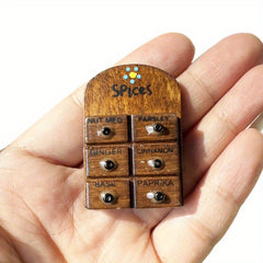 1:12 Dollhouse Kitchen Cabinet Decor with Spice Pendant